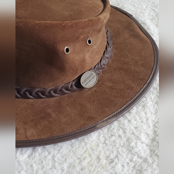 OUTBACK Survival gear Vintage Leather Brown Western unsix  Hat - Picture 2 of 14